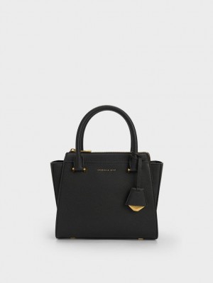 Charles & Keith Trapeze Tote Veske Svarte | SNCUM3927