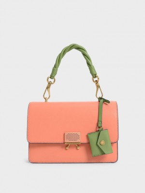 Charles & Keith Twisty Skulderveske Oransje | ZTUDO0389