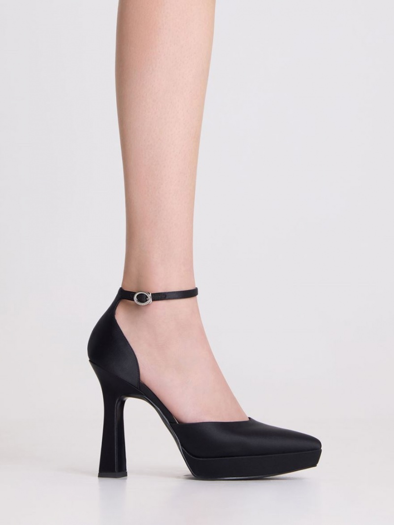 Charles & Keith Ankle Reima D'Orsay Pumps Svarte | JEMBI8132