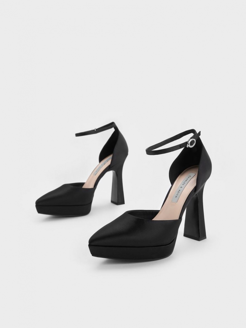 Charles & Keith Ankle Reima D'Orsay Pumps Svarte | JEMBI8132