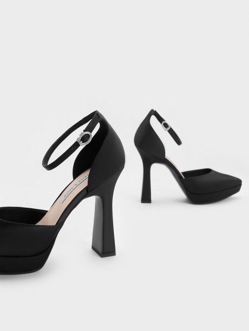 Charles & Keith Ankle Reima D'Orsay Pumps Svarte | JEMBI8132