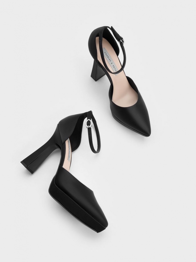 Charles & Keith Ankle Reima D'Orsay Pumps Svarte | JEMBI8132