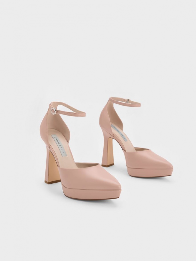 Charles & Keith Ankle Reima D'Orsay Pumps Beige | PFNWY8174