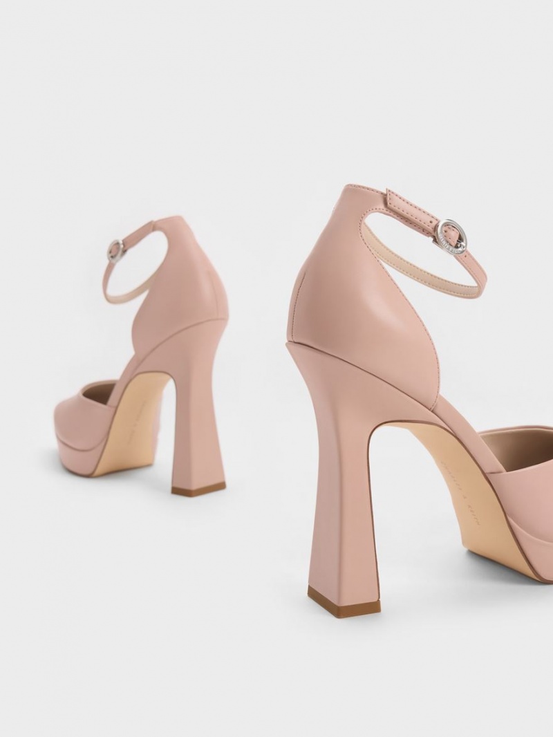 Charles & Keith Ankle Reima D'Orsay Pumps Beige | PFNWY8174