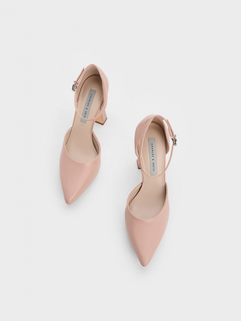 Charles & Keith Ankle Reima D'Orsay Pumps Beige | PFNWY8174