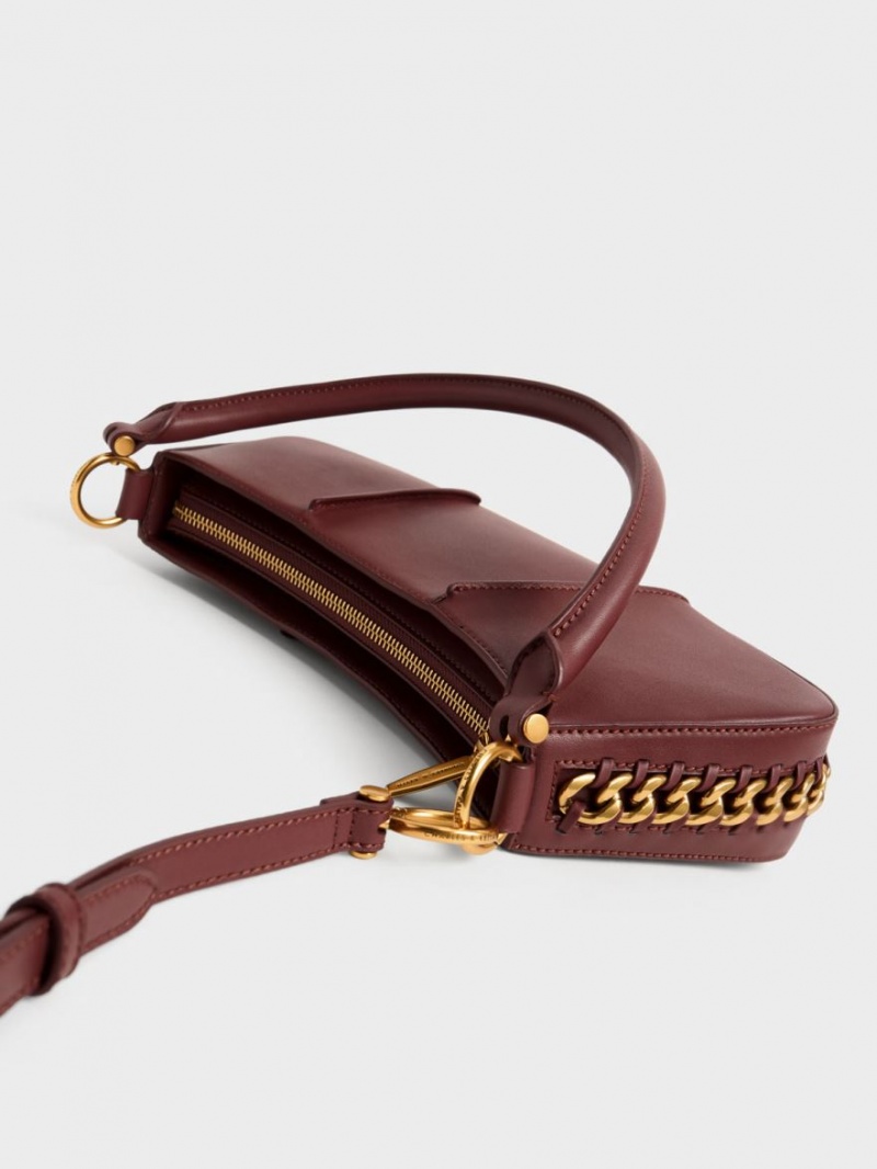 Charles & Keith Arlys Curved Skulderveske Sjokolade | AKZOX7061