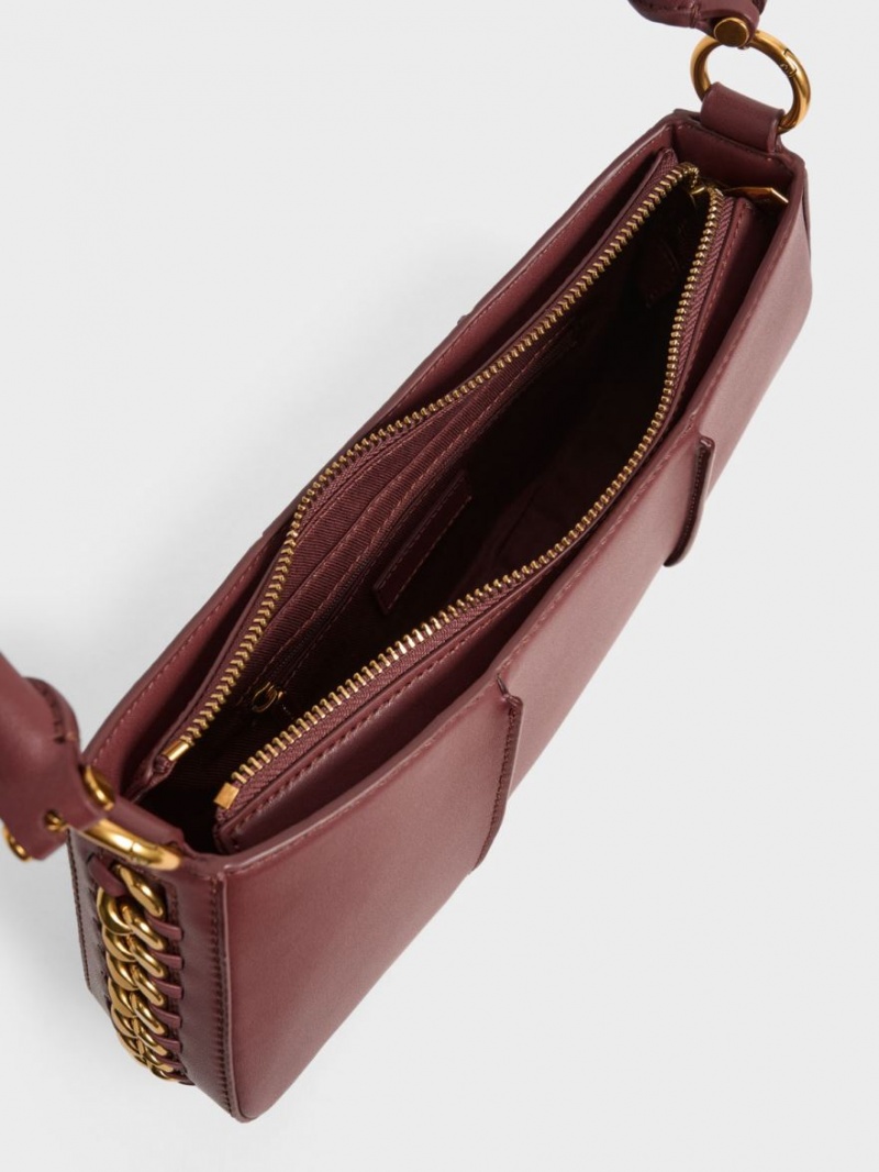 Charles & Keith Arlys Curved Skulderveske Sjokolade | AKZOX7061