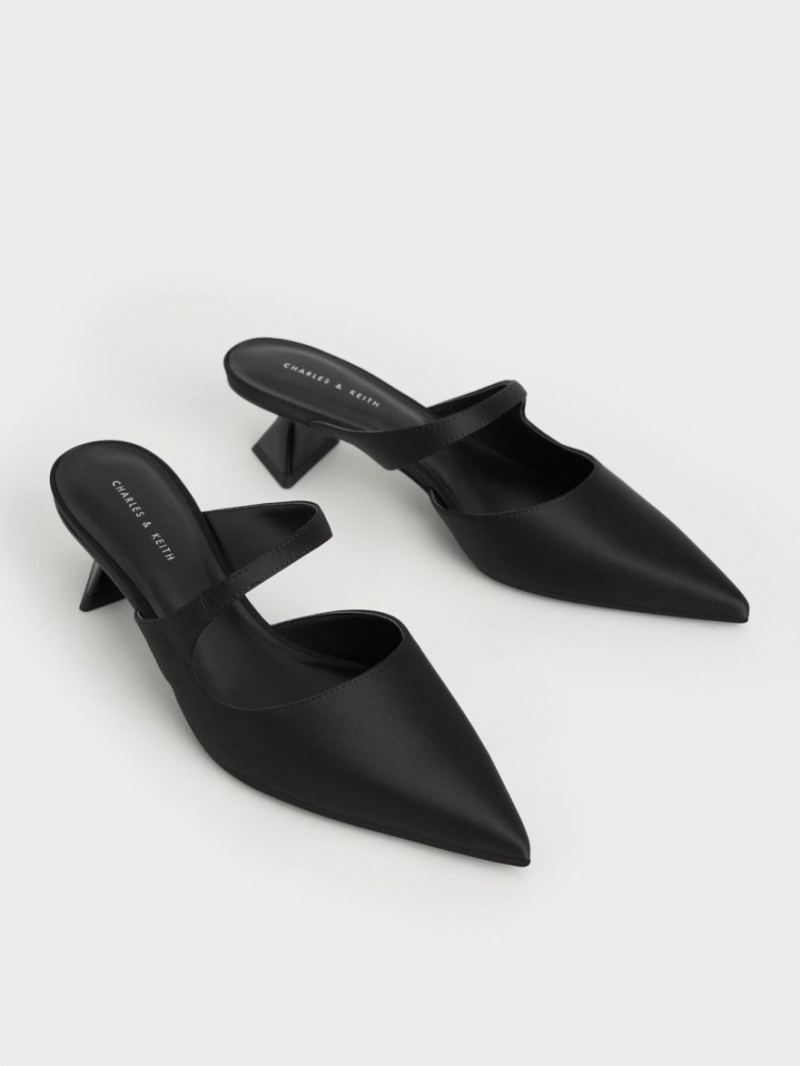 Charles & Keith Asymmetric Sculptural Heel Pumps Svarte | ADOZU5462