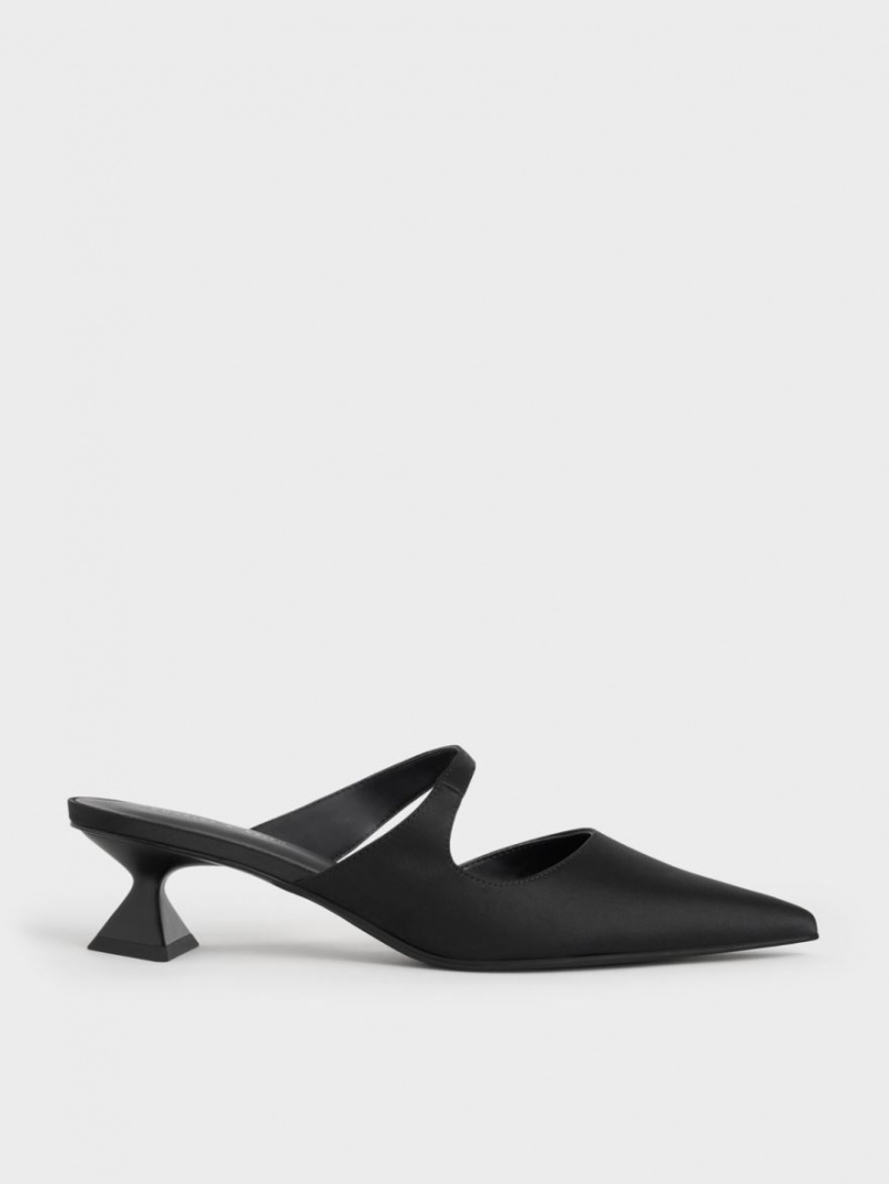 Charles & Keith Asymmetric Sculptural Heel Pumps Svarte | ADOZU5462