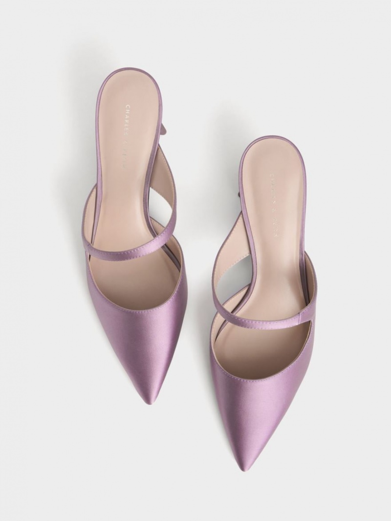 Charles & Keith Asymmetric Sculptural Heel Pumps Lilla | TZRUL8916