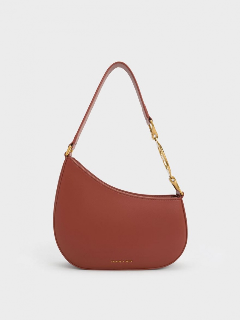 Charles & Keith Asymmetrical Skulderveske Brune | ZKACD7163