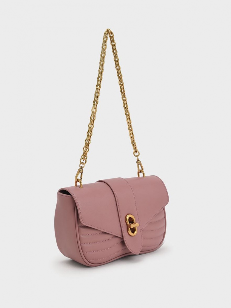 Charles & Keith Aubrielle Panelled Crossbody Veske Lilla | KXIAZ6713