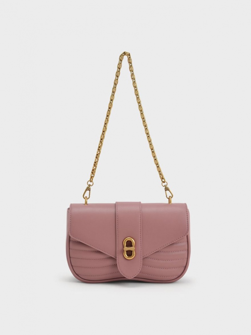 Charles & Keith Aubrielle Panelled Crossbody Veske Lilla | KXIAZ6713