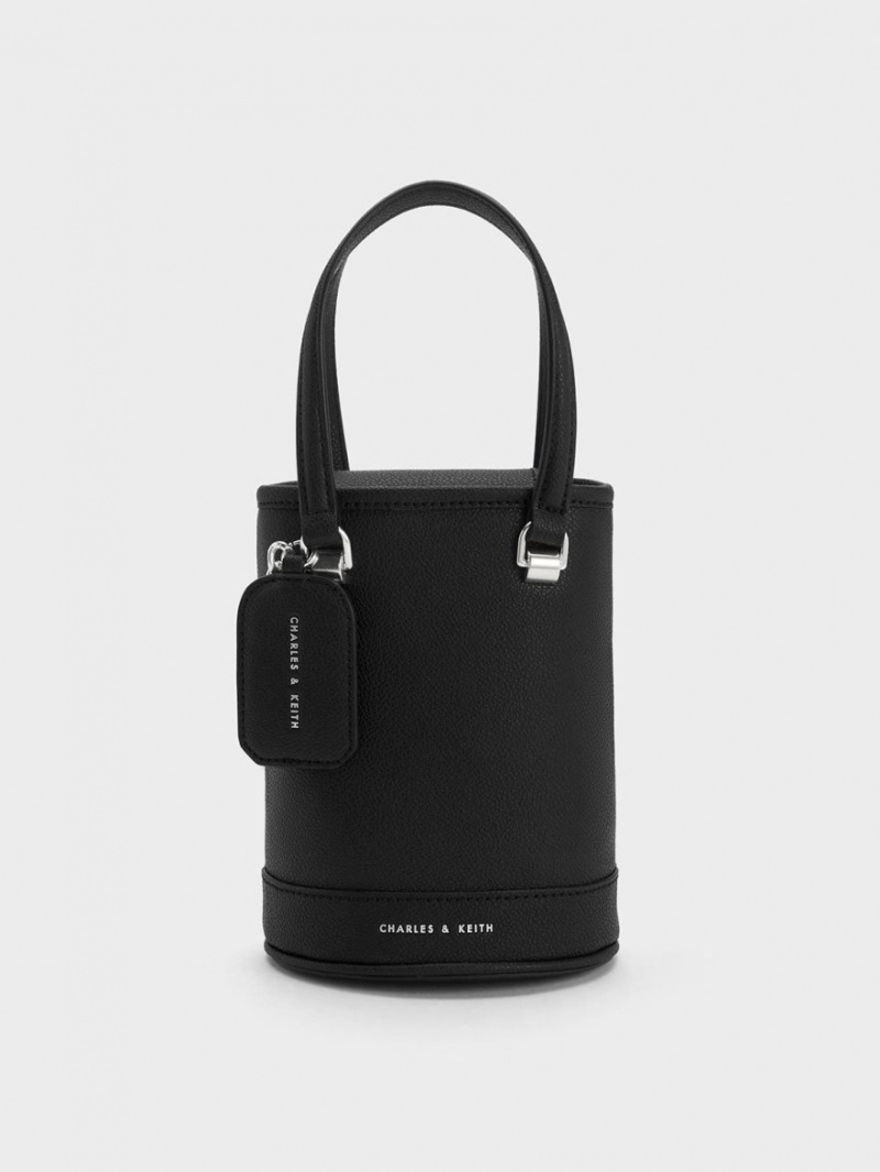 Charles & Keith Avis Cylindrical Bøtteposer Svarte | NOMTW0127