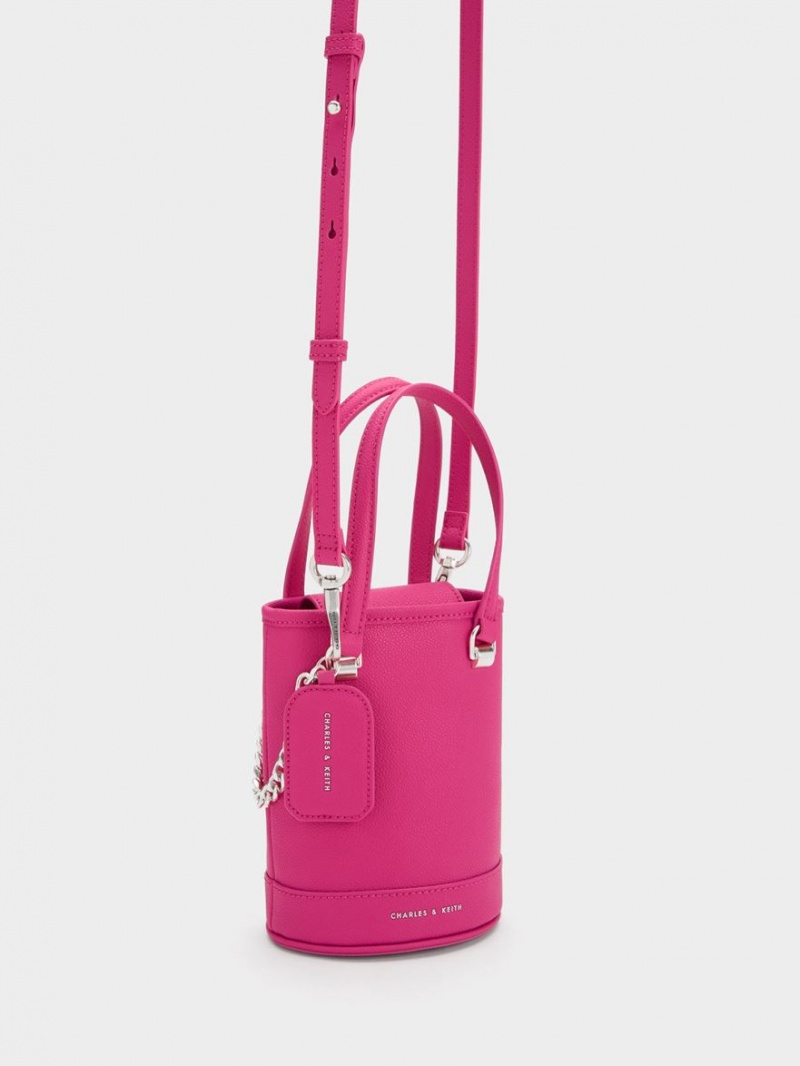 Charles & Keith Avis Cylindrical Bøtteposer Fuchsia | CPNQH8796