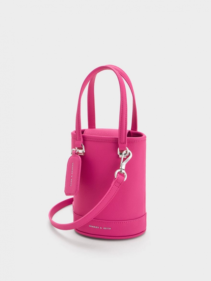 Charles & Keith Avis Cylindrical Bøtteposer Fuchsia | CPNQH8796