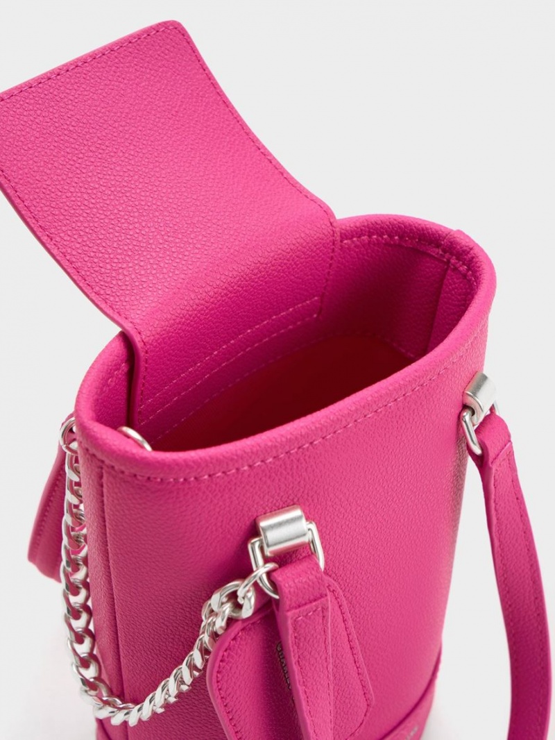 Charles & Keith Avis Cylindrical Bøtteposer Fuchsia | CPNQH8796