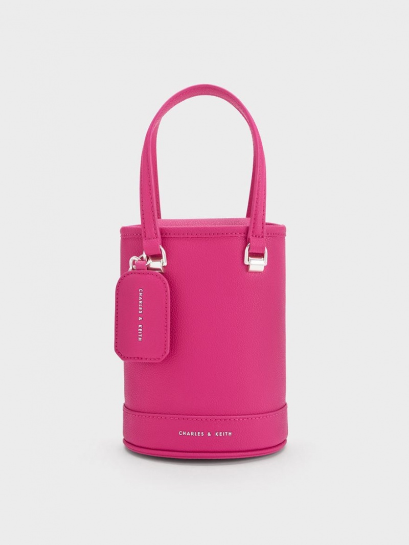 Charles & Keith Avis Cylindrical Bøtteposer Fuchsia | CPNQH8796