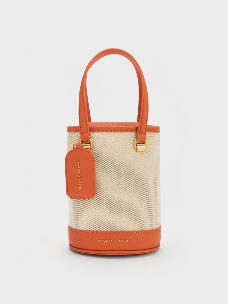 Charles & Keith Avis Cylindrical Bøtteposer Oransje | OLKWI2450