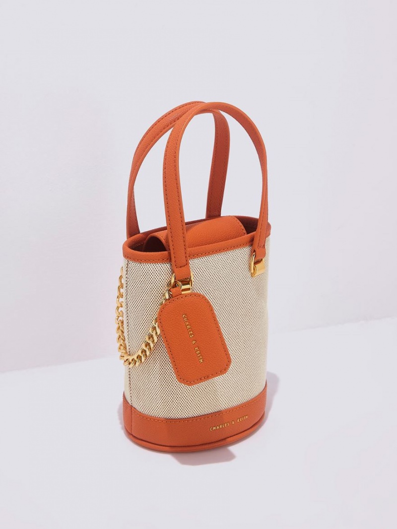 Charles & Keith Avis Cylindrical Bøtteposer Oransje | OLKWI2450