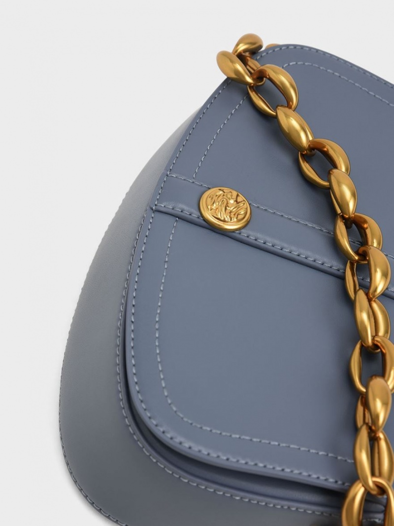 Charles & Keith Blair Chain Handle Skulderveske Blå | ZBTPR1276