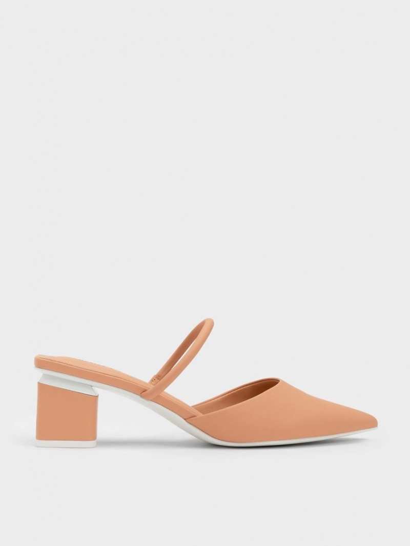 Charles & Keith Block Heel Mules Sko Brune | DRNCK3295