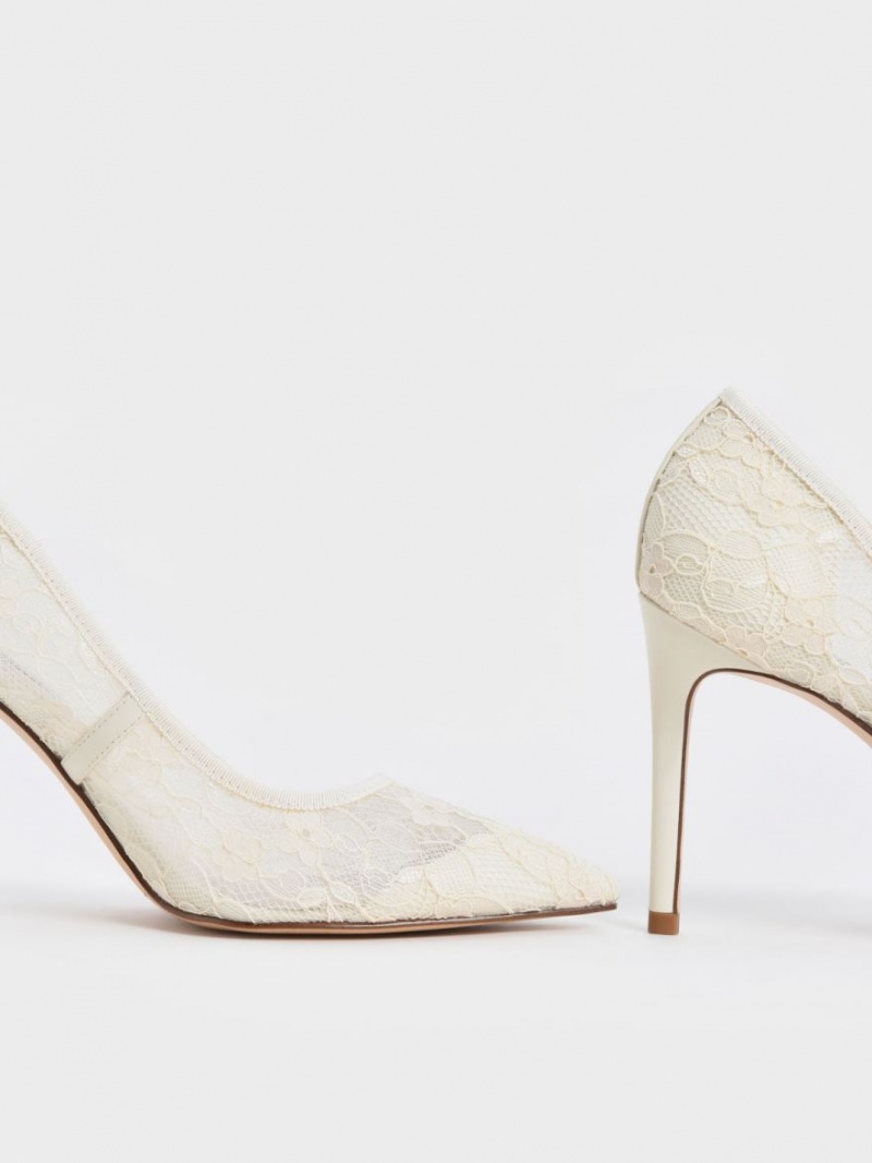 Charles & Keith Blonder Stiletto Pumps Pisket Krem | GQSIW5912