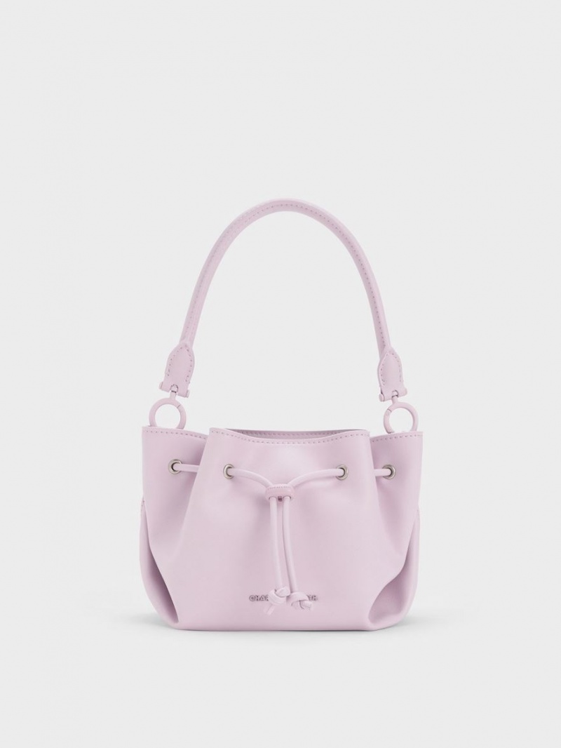 Charles & Keith Boaz Drawstring Top Håndveske Lilla | MZYQW2047