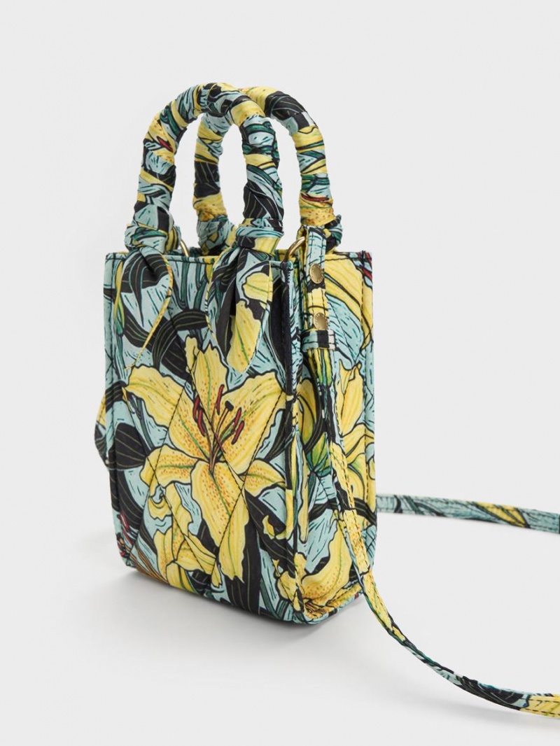 Charles & Keith Botanical Print Fabric Tote Veske Multicolor | IXBYE0546