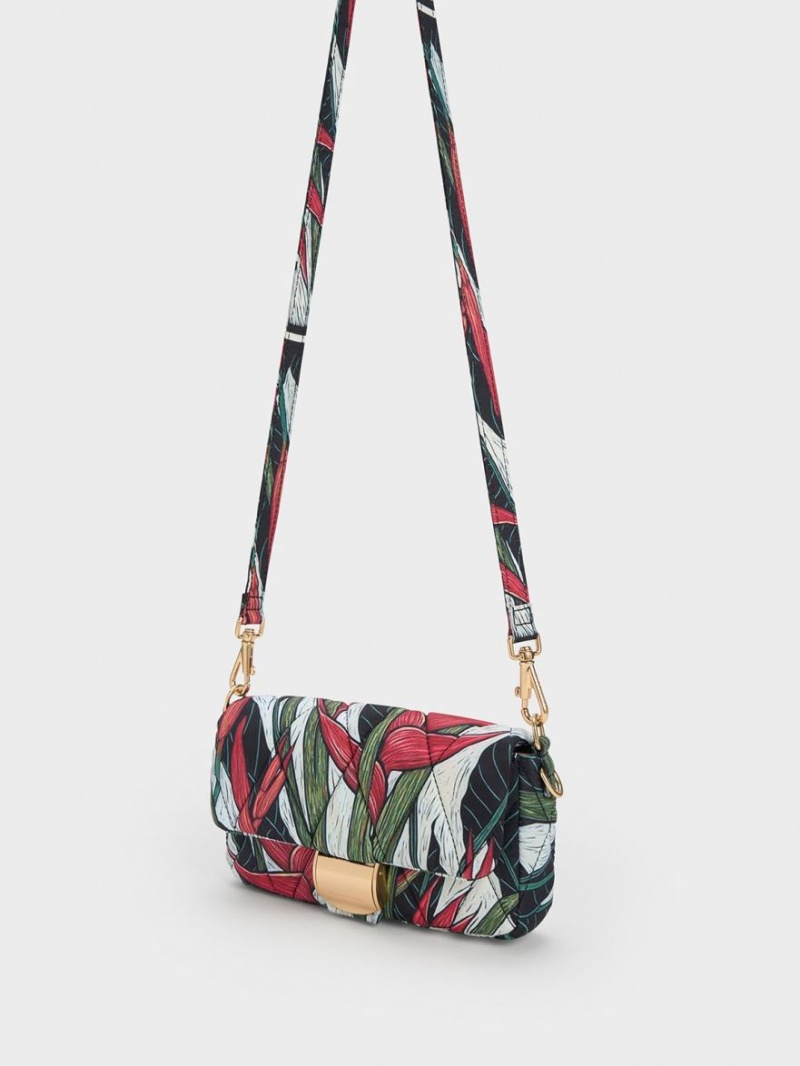 Charles & Keith Botanical Print Fabric Wrapped Håndveske Multicolor | SFBMV6489