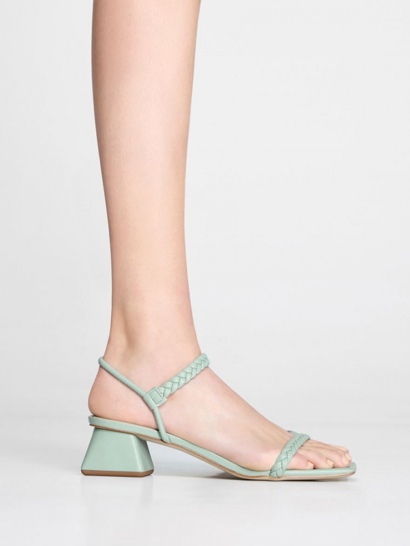 Charles & Keith Braided Back Sandaler Med Reim Mint | FDBWV6801