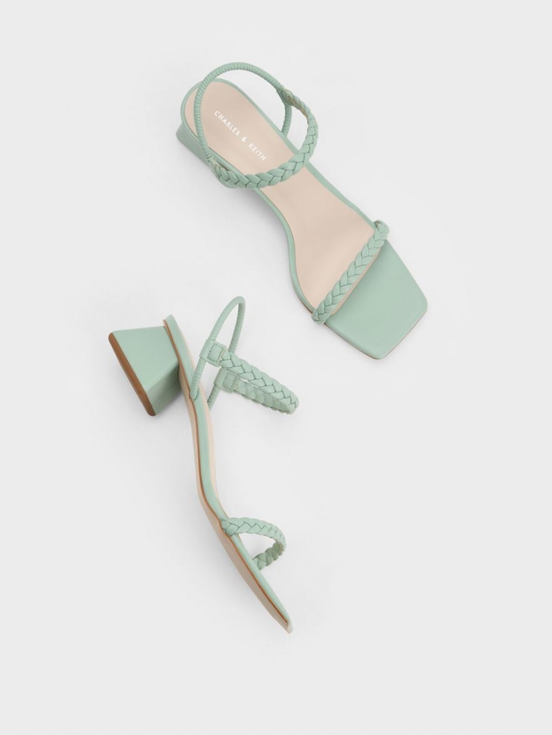 Charles & Keith Braided Back Sandaler Med Reim Mint | FDBWV6801