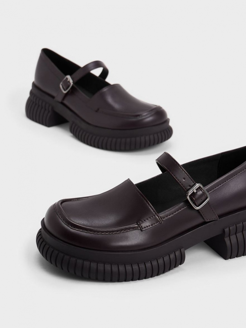 Charles & Keith Buckled Mary Jane Loafers Mørke Brune | WAVCZ3016