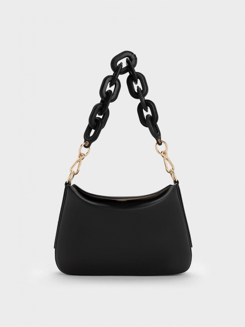 Charles & Keith Catena Chain Håndveske Svarte | HFSJP7108