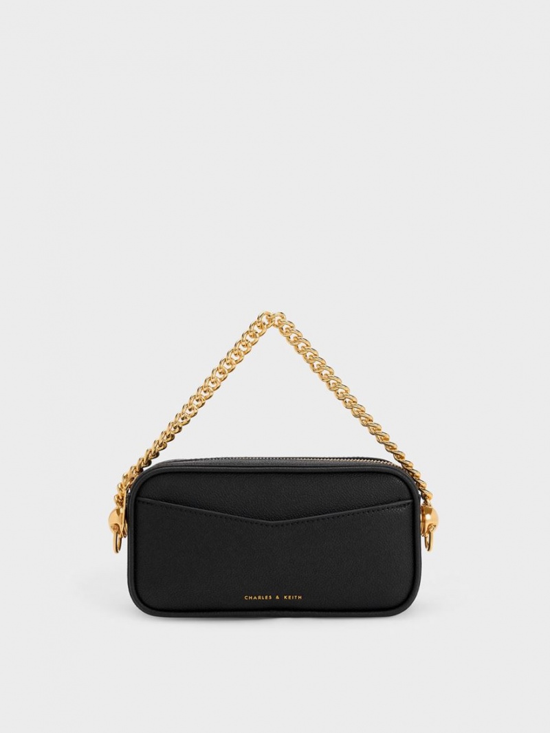 Charles & Keith Cayce Boxy Crossbody Veske Svarte | EBVZD1940