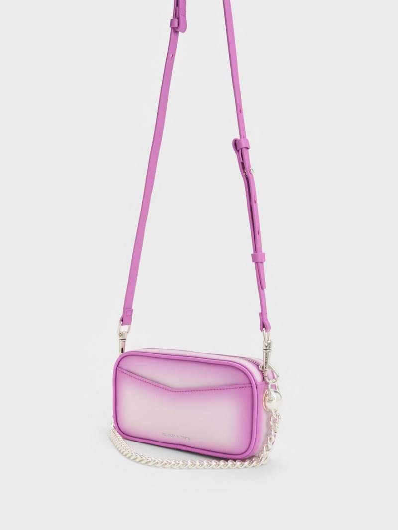 Charles & Keith Cayce Ombre Boxy Crossbody Veske Lilla | FPCJQ3165