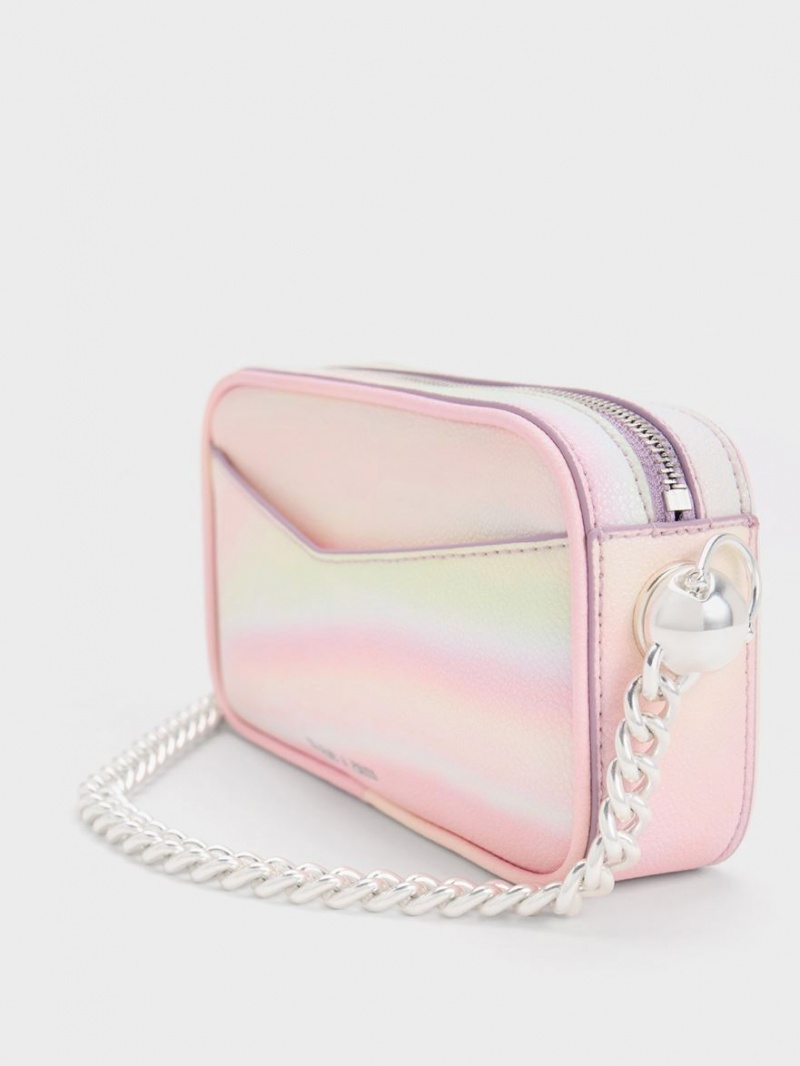 Charles & Keith Cayce Swirl-Print Boxy Crossbody Veske Rosa | LONSI4368