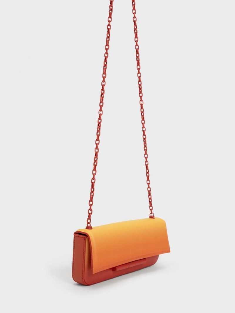 Charles & Keith Cesia Chain Reima Skulderveske Oransje | FOTKR7160