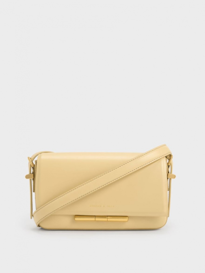 Charles & Keith Cesia Crossbody Veske Beige | RVTPQ3196