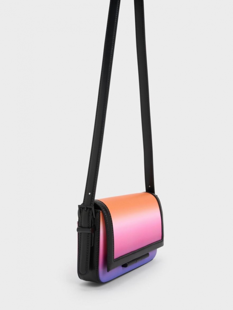 Charles & Keith Cesia Holographic Crossbody Veske Rosa | PNGXO6308