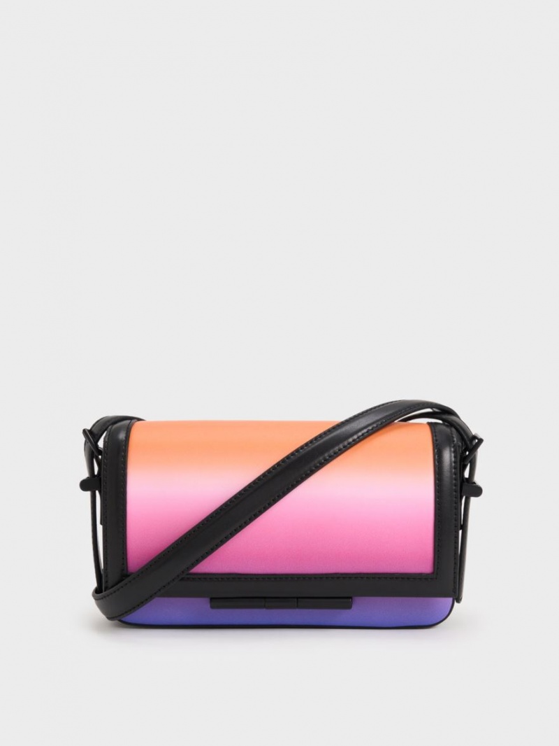 Charles & Keith Cesia Holographic Crossbody Veske Rosa | PNGXO6308