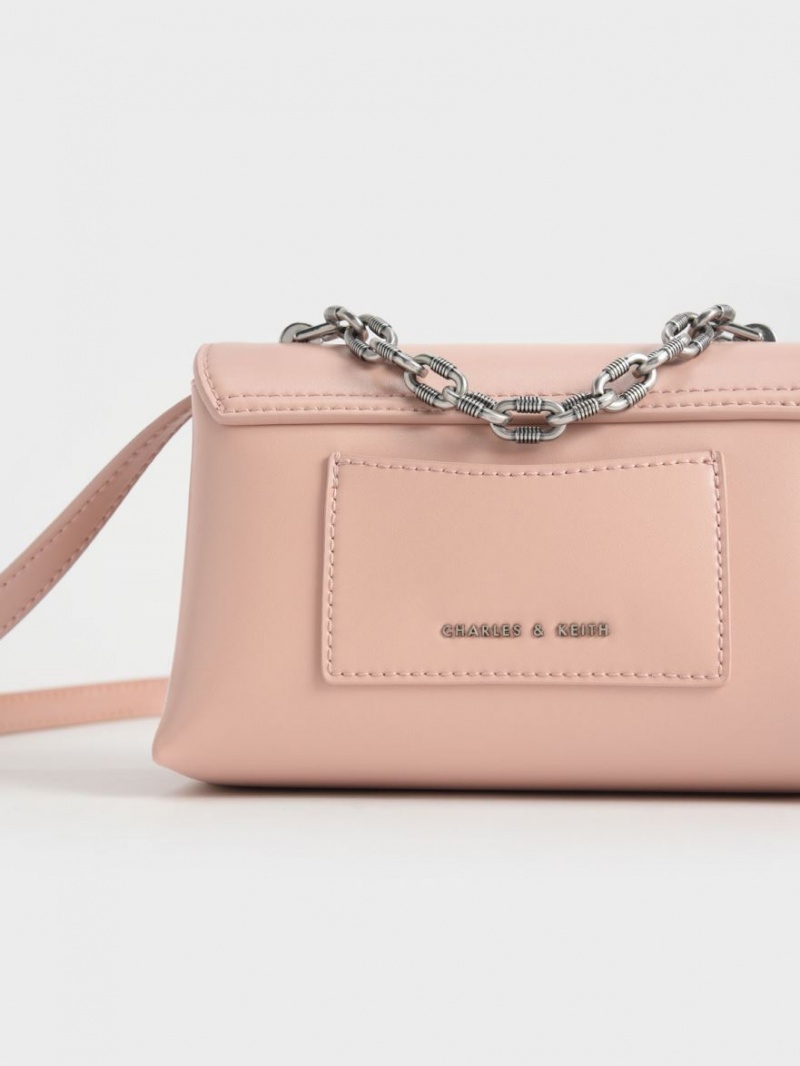 Charles & Keith Chain Reima Envelope Crossbody Veske Rosa | PTHBQ7654