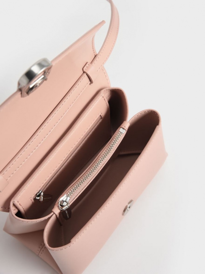 Charles & Keith Chain Reima Envelope Crossbody Veske Rosa | PTHBQ7654