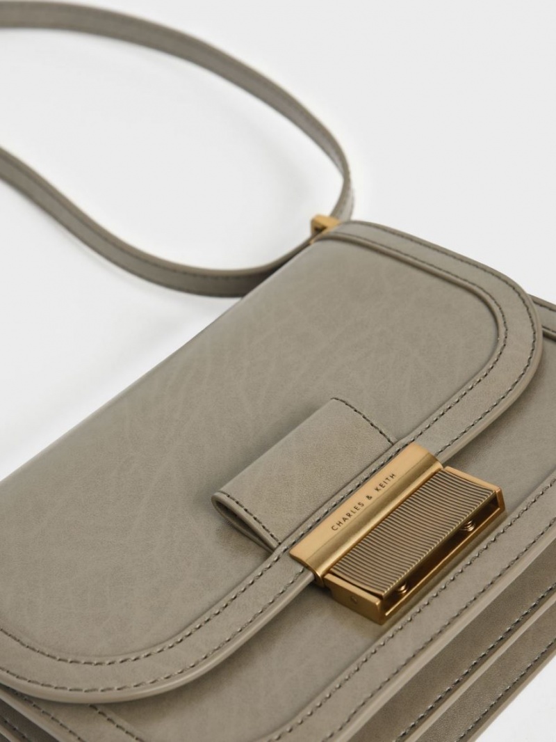 Charles & Keith Charlot Crossbody Veske Grå | JPDNW5240