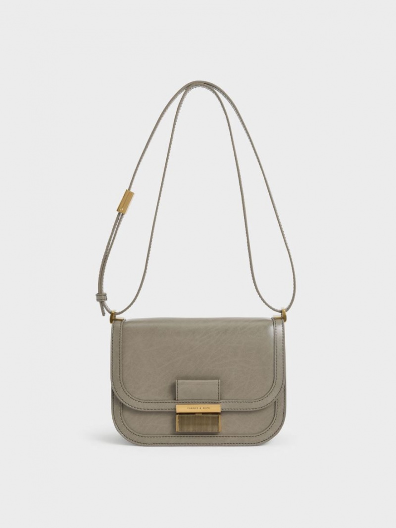 Charles & Keith Charlot Crossbody Veske Grå | JPDNW5240