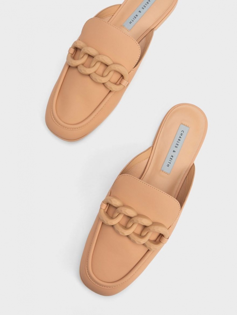 Charles & Keith Chunky Chain Loafer Flate Sko Brune | TMWSV8471