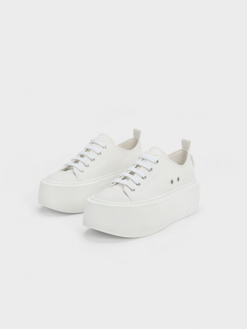 Charles & Keith Chunky Platform Sneakers Hvite | BZIKC8691