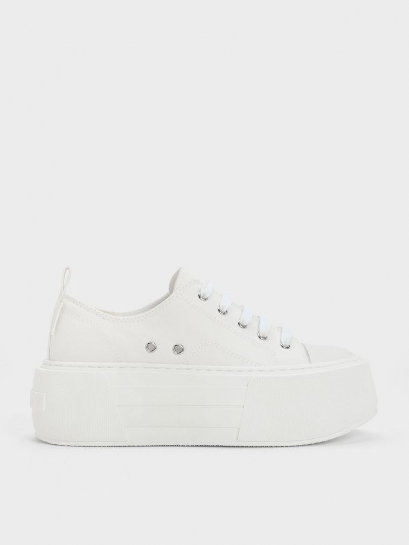 Charles & Keith Chunky Platform Sneakers Hvite | BZIKC8691