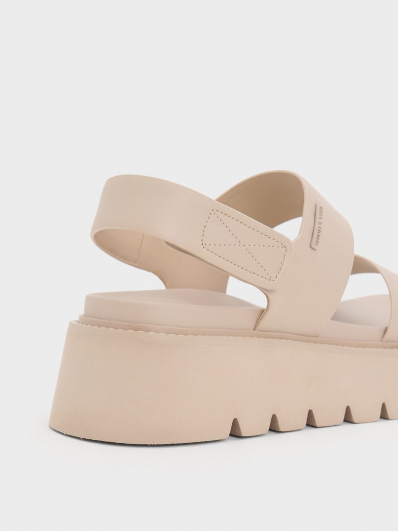 Charles & Keith Chunky Platåsandaler Beige | IMZTE6872