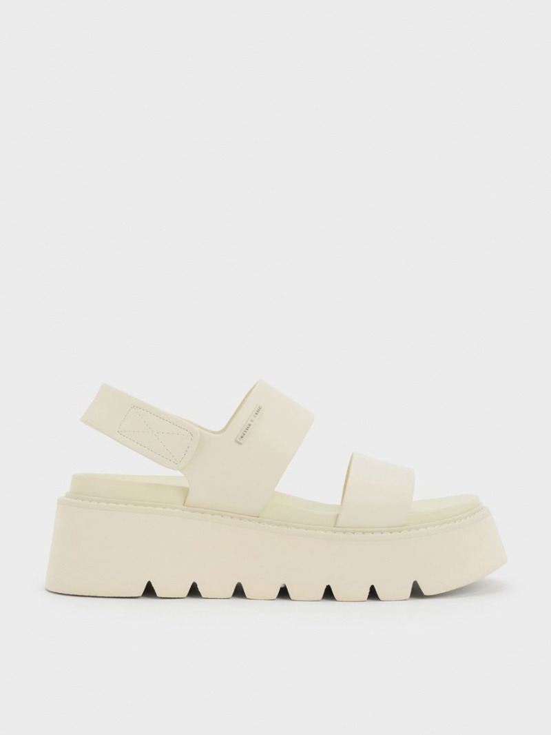 Charles & Keith Chunky Platåsandaler Pisket Krem | QKTWZ6534